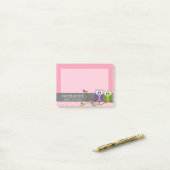 可愛いフクロオンブランチベビーガールシャワーピンク ポストイット (デスク上)