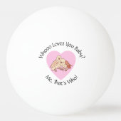 可愛いフクロバレンタインデー愛してるベビー? 卓球ボール (裏面)