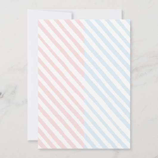 可愛いフクロピンクのブルー性別がパーティの招待状 招待状 (裏面)