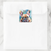 可愛いフフランスのレンチブルドッグスクエア スクエアシール (バッグ)