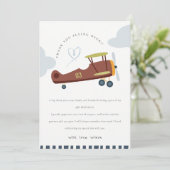 可愛いフライオーバーフライトクラウドブルーハート誕生日 サンキューカード (スタンド正面)