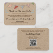 可愛いフラッグクラフトご注文QRコード 名刺 (正面/裏面)