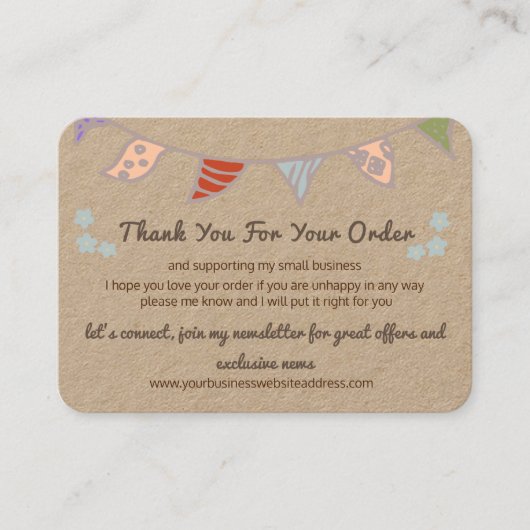 可愛いフラッグクラフトご注文QRコード 名刺 (正面)