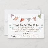 可愛いフラッグ&フラワーのご注文ありがとうございます サンキューカード (正面)