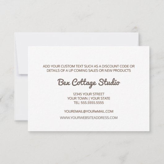 可愛いフラッグ&フラワーのご注文ありがとうございます サンキューカード (裏面)