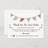 可愛いフラッグ&フラワーのご注文ありがとうございます サンキューカード (正面/裏面)