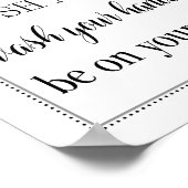 可愛いフラッシュ注意喚起の手を洗う子供のバスルームのサイン ポスター (角)