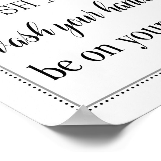 可愛いフラッシュ注意喚起の手を洗う子供のバスルームのサイン ポスター (角)