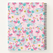 可愛いフラミンゴおもしろいピンク赤面トロピカルパターン ノートブック (裏面)