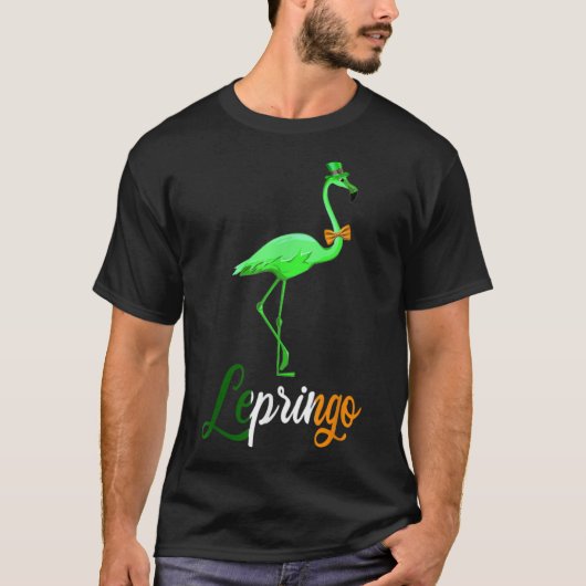 可愛いフラミンゴレプリンゴハットSt patricksダ Tシャツ (正面)