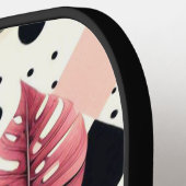 可愛いフラミンゴ幾何学模様 ピックルボールラケット (左詳細)