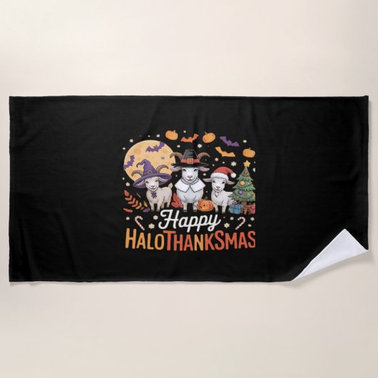 可愛いフラミンゴ感謝私はトルコではない！おもしろい ビーチタオル (正面)