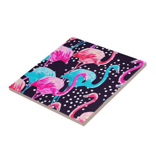 可愛いフラミンゴ柄 タイル (側面)