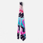 可愛いフラミンゴ柄 ネクタイ (裏面)