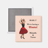 可愛いフラメンコパーソナライズされたダンサー マグネット (正面/裏面)