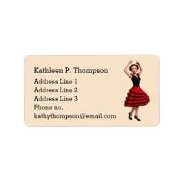 可愛いフラメンコパーソナライズされたダンサー ラベル
