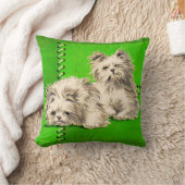 可愛いフラワードッグプリント クッション (ブランケット)