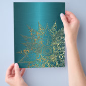 可愛いフラワーヘナ手描きデザイン チラシ (手)