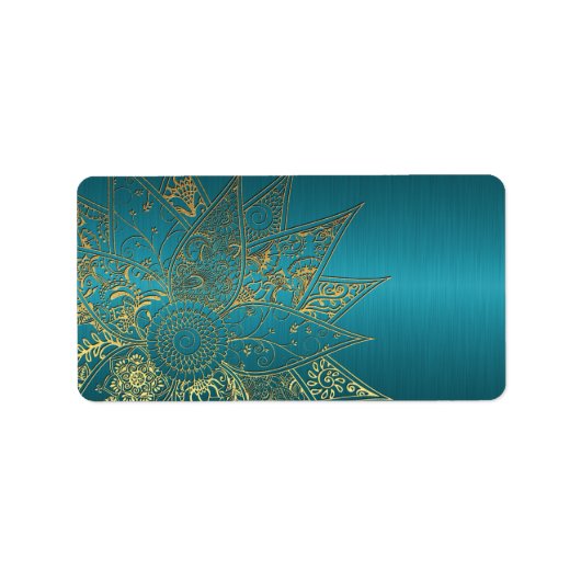 可愛いフラワーヘナ手描きデザイン ラベル (正面)