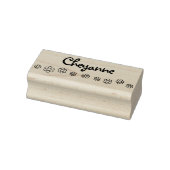 可愛いフラワーラインパターパーソナライズされたン名文字 ラバースタンプ (スタンプ)