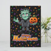 可愛いフランケンシュタインのこうもり・カボチャの怪物 シーズンカード (スタンド正面)