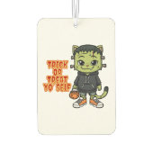 可愛いフランケンシュタインキャットモンスター – かわいいホール不気味 カーエアーフレッシュナー (裏面)