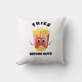 可愛いフランスのフライ漫画フード付きスウェットシャツ&ティーおもしろい – 食べ物 クッション