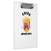 可愛いフランスのフライ漫画フード付きスウェットシャツ&ティーおもしろい – 食べ物 クリップボード (右)