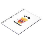 可愛いフランスのフライ漫画フード付きスウェットシャツ&ティーおもしろい – 食べ物 ノートブック (左側)