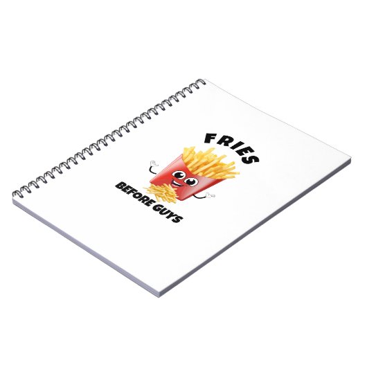 可愛いフランスのフライ漫画フード付きスウェットシャツ&ティーおもしろい – 食べ物 ノートブック (左側)