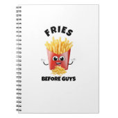 可愛いフランスのフライ漫画フード付きスウェットシャツ&ティーおもしろい – 食べ物 ノートブック (正面)