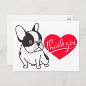 可愛いフランスのブルドッグありがとうフランス犬の子犬 ポストカード (正面/裏面)