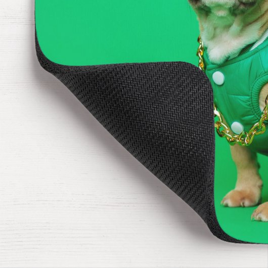 可愛いフランスのブルドッグと感動的引用文 マウスパッド (コーナー)