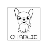 可愛いフランスのブルドッグのアニメ木美術 ラバースタンプ (インプリント)