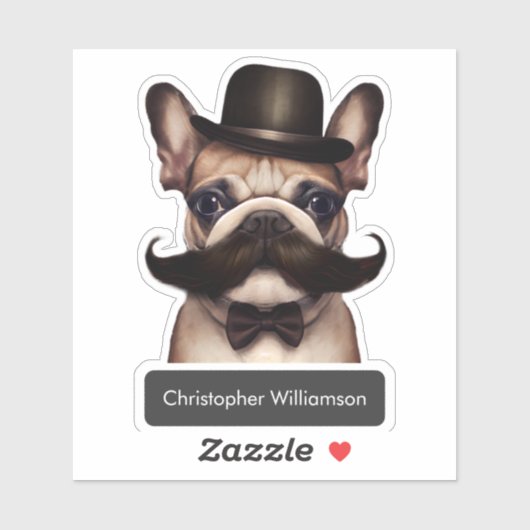 可愛いフランスのブルドッグの子供の名前 シール (シート)