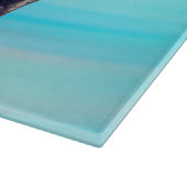 可愛いフランスのブルドッグの子犬の青いカッティングボード カッティングボード (角)