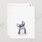 可愛いフランスのブルドッグの子犬はがき ポストカード (正面/裏面)