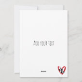 可愛いフランスのブルドッグバラバレンタインデー シーズンカード (裏面)