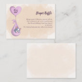可愛いフランスのブルドッグパピーピンクハートおむつラッフル エンクロージャーカード (正面/裏面)