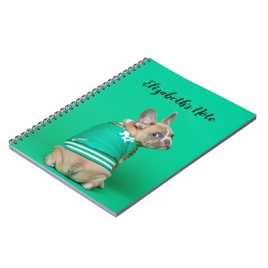 可愛いフランスのブルドッグパーソナライズされた ノートブック (左側)
