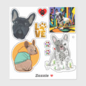 可愛いフランスのブルドッグポープリントビニールシール シール (シート)