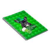 可愛いフランスのブルドッグ子犬ハットセントパトリックの日 ノートブック (右側)