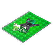 可愛いフランスのブルドッグ子犬ハットセントパトリックの日 ノートブック (左側)