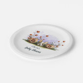 可愛いフランスのブルドッグ子犬ハロウィーン赤ちゃんシャワー ペーパープレート (アングル)