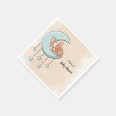 可愛いフランスのブルドッグ子犬ブルームーンベイビーシャワー スタンダードカクテルナプキン (角)