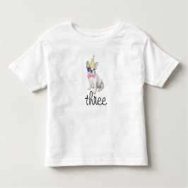 可愛いフランスのブルドッグ子犬誕生日シャツ トドラーTシャツ