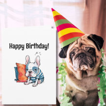 可愛いフランスの愛犬、服を着た動物、おもしろい誕生日