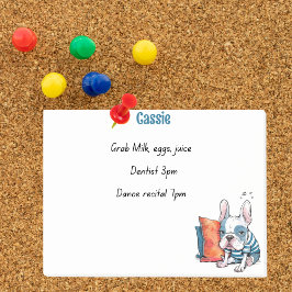 可愛いフランスの愛犬、服を着た動物、おもしろい誕生日 ポストイット