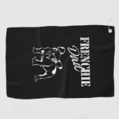 可愛いフランス人ブルドッグおもしろい好きフランスののパパ ゴルフタオル (横)