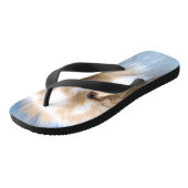 可愛いフランダース白と茶色のウサギ ビーチサンダル (アングル)